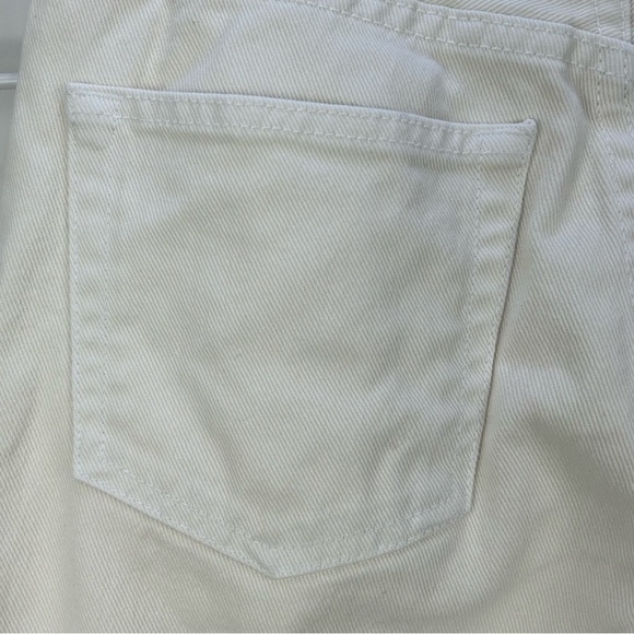 Reformation Fawcett Crop Wide Leg Jeans Size 24 Ivory Raw Hem - Picture 8 of 11